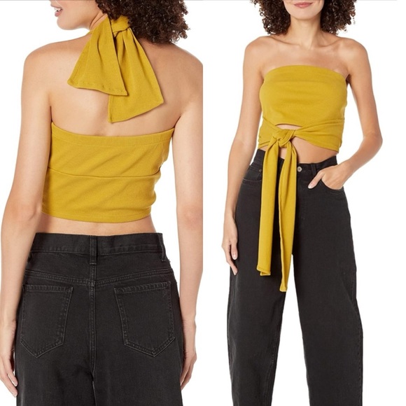 NWT The Drop Women's Citronelle Wrap-Around Rib Bustier Cropped Top SIZE S - Picture 9 of 13
